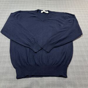 Orvis Navy Blue Cashmere Cotton Sweater Mens Medium Pullover‎ Classic Soft Knit